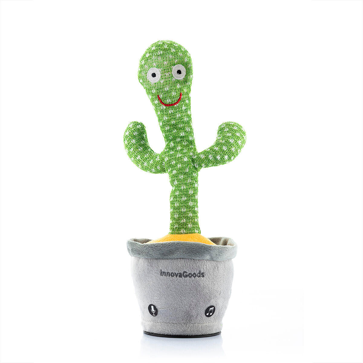 CACTUS BAILARÍN Y PARLANCHÍN RECARGABLE CON MÚSICA Y LED MULTICOLOR Innovagoods
